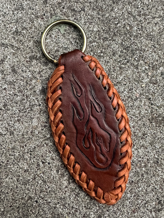 Brown Flames Key Fob
