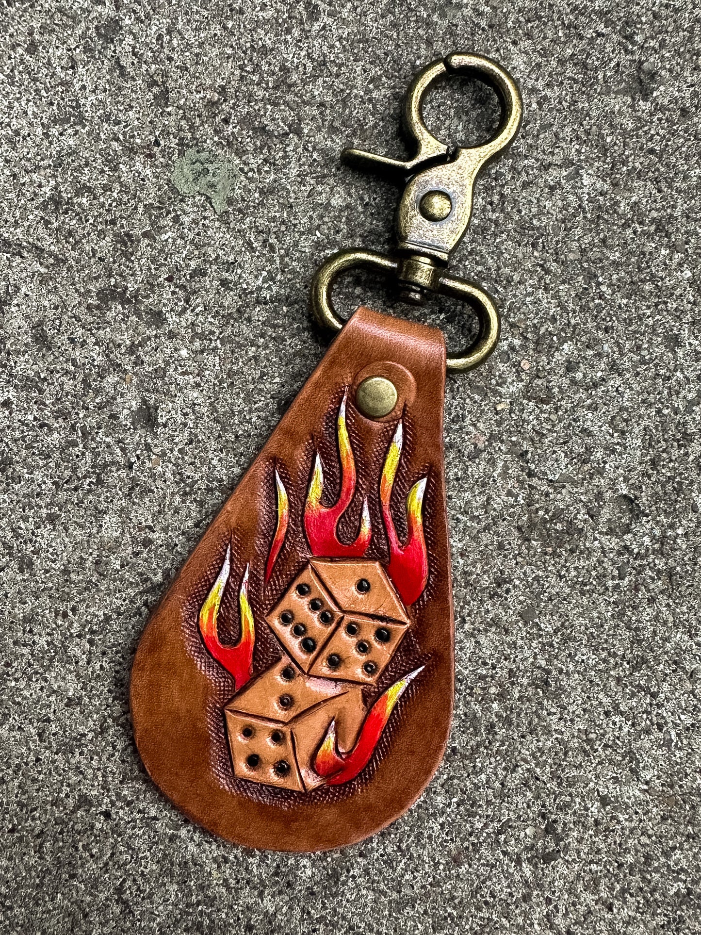Hot Dice Key Fob Brown